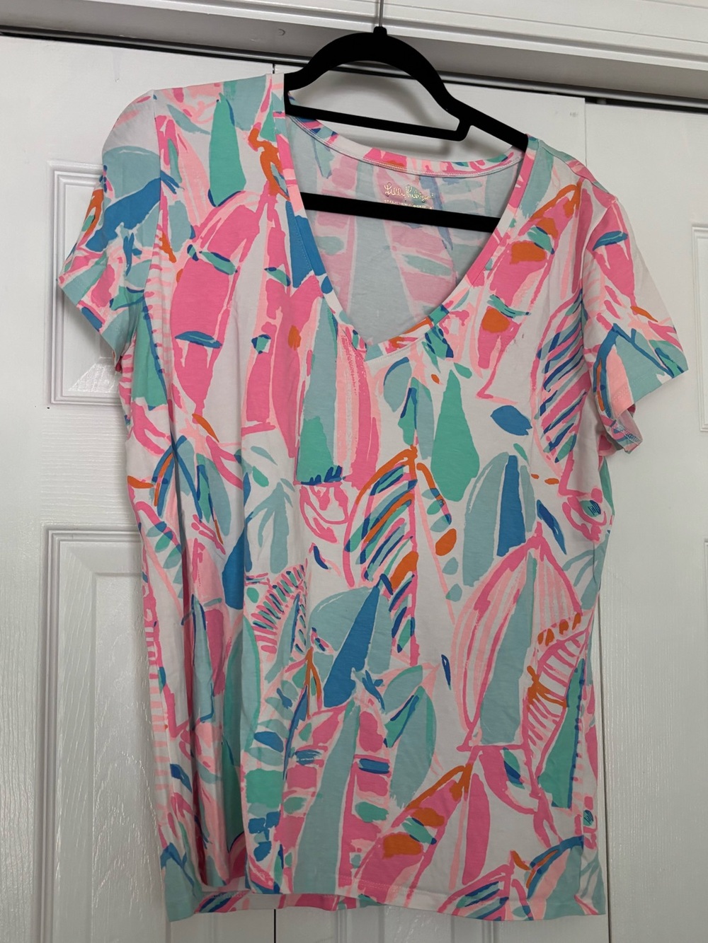Lilly Pulitzer "Michele" V-Neck Tee in the print "Out to Sea."